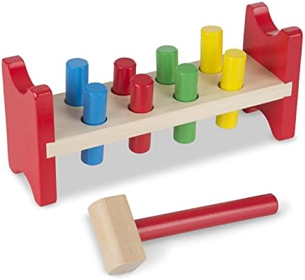 Melissa & Doug Deluxe Wooden Pound-A-Peg Toy With Hammer