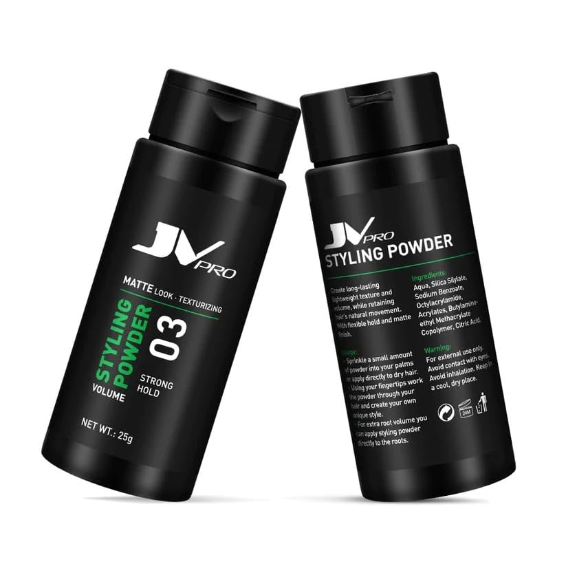 JV PRO Styling Powder for Voluminous, Textured Hair – Adds Grip for Effortless Styling - Matte Finish Formula Texture Powder for Salon-Quality Results