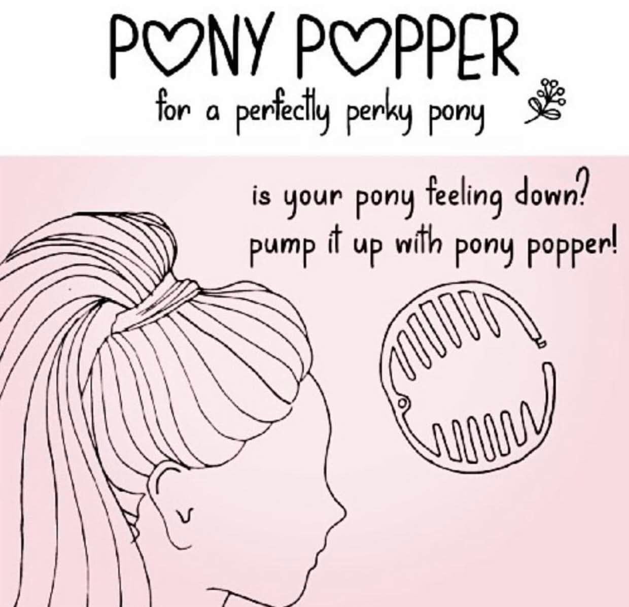 Pony Popper Hair Clip - Tool for a Full, Thick Ponytail – For All Hair Types - Clear