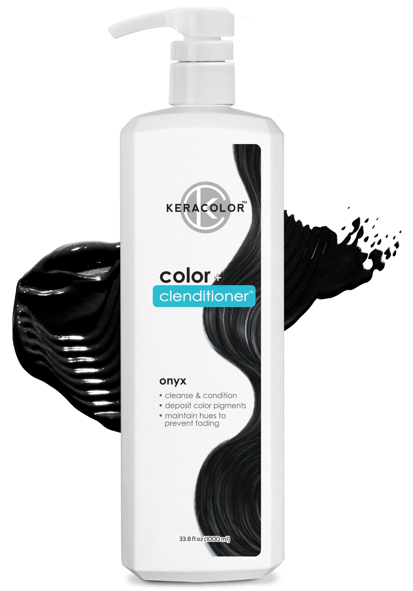 Keracolor Clenditioner ONYX Hair Dye - Semi Permanent Hair Color Depositing Conditioner, Cruelty-free, 33.8 Fl. Oz.