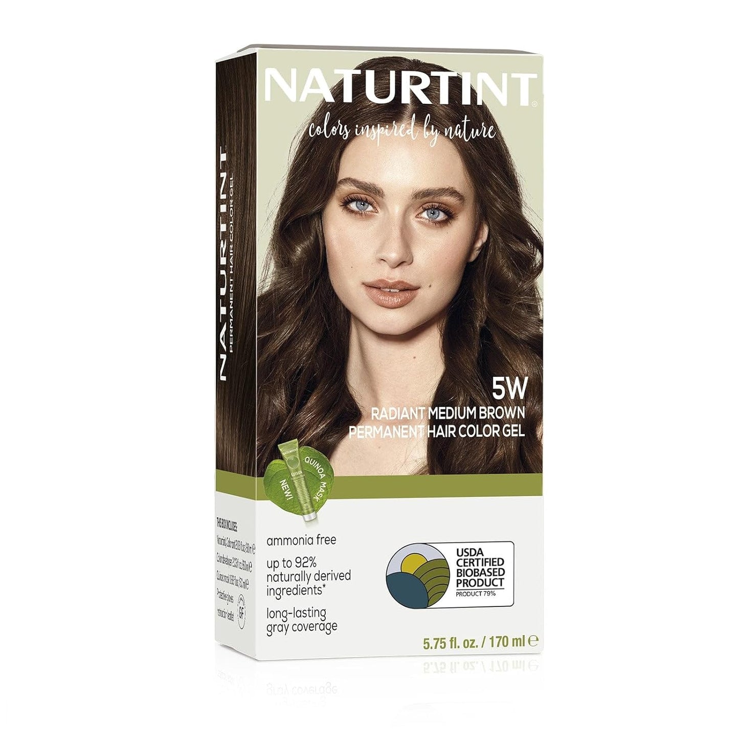 Naturtint Permanent Hair Color 5W Radiant Medium Brown (Pack of 1), Ammonia Free, Vegan, Cruelty Free, up to 100% Gray Coverage, Long Lasting Results (Packaging may vary)