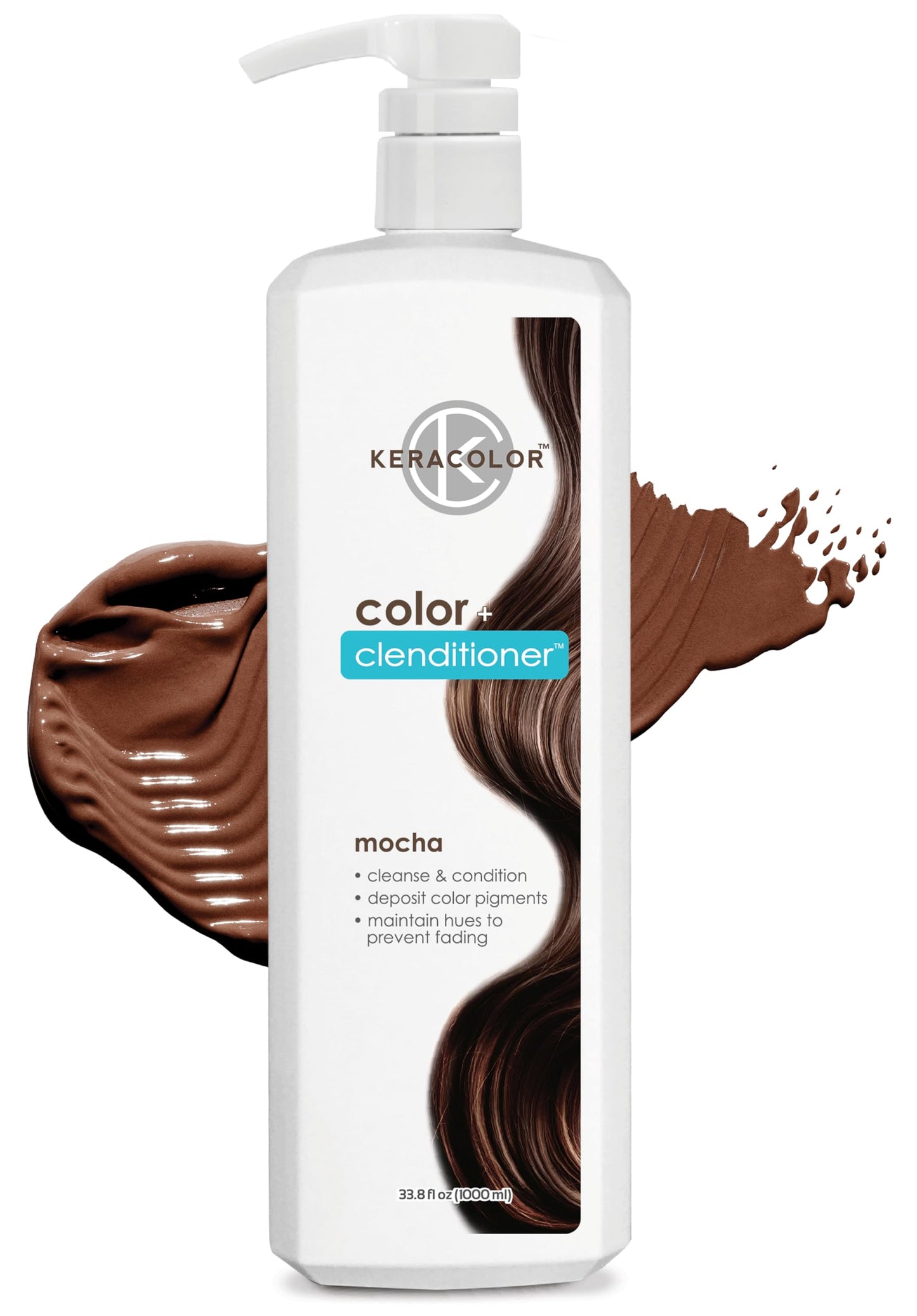 Keracolor Clenditioner MOCHA Hair Dye - Semi Permanent Hair Color Depositing Conditioner, Cruelty-free, 33.8 Fl. Oz.