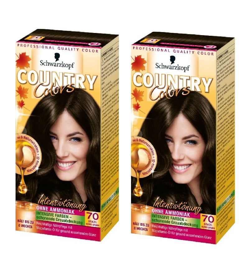 2xPack Schwarzkopf Country Colors Intensive Tint - 70 Brazil Dark Brown