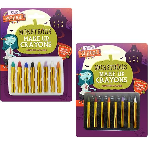 Children's Pack of 8 Monstrous Makeup Crayons for Halloween