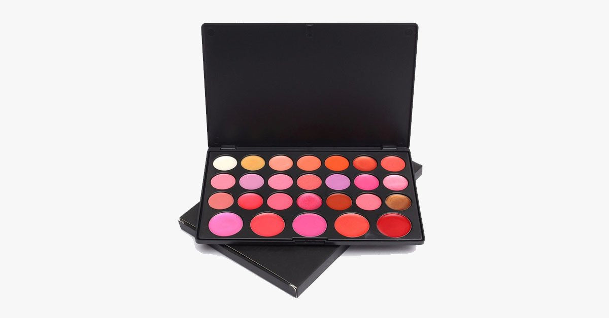 Lip Color Palette with 26 Multi-Purpose Lipstick Shades- Perfect For Every Occasion