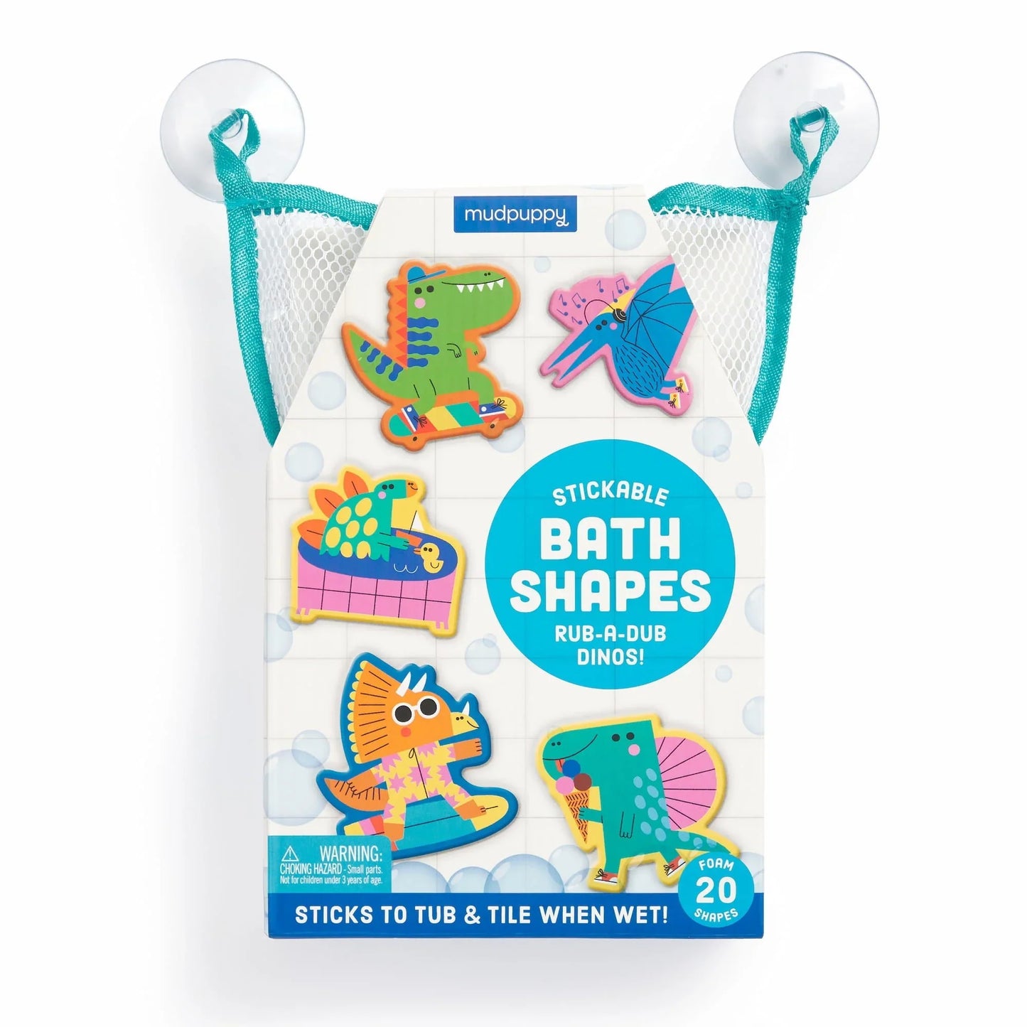 Mudpuppy - Stickable Foam Bath Shapes - Rub-a-Dub Dinos
