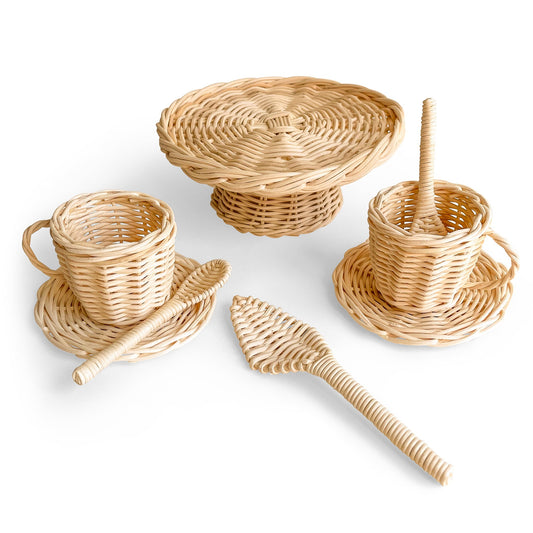 Rattan Coffee & Cake Play Set