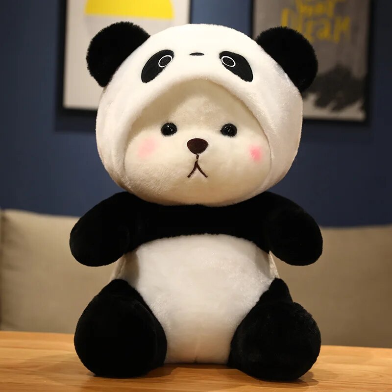 Giant Teddy Bear Cosplay 26-60cm Panda Doll Plush Toy Kawaii Hooded Cartoon Zoo Animal Plushie Pillow Sitting Kids Birthday Gift ShopOnlyDeal