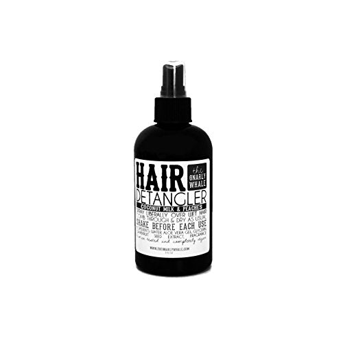Gnarly Whale Coconut Milk & Peaches Hair Detangler Spray 8oz - Detangle unruly knots leaving hair soft and silky