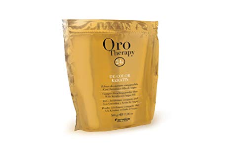 Fanola Oro Puro Therapy De-Color Keratin Bleaching Powder Blue with Keratin and Argan Oil 500 g