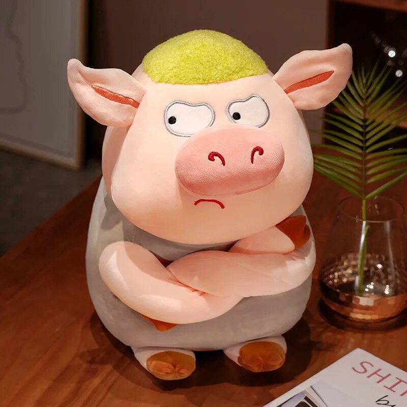 35-55cm Kawaii Arrogant Piggy Plush Toy Cute Angry Piggy Doll Soft Stuffed Animal Cartoon Pig Pillow Children's Birthday Gift ShopOnlyDeal