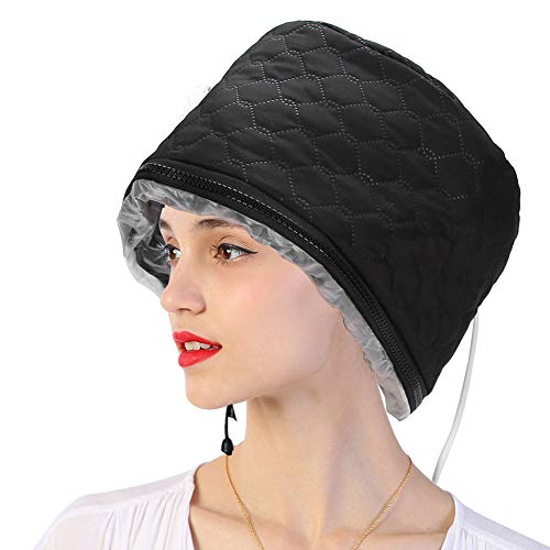 Heat Cap Hair Deep Conditioning, Heating Thermal Steamer Cap Electric Hot Treatment Cap Household Electric Heating Hat Adjustable Hot Oil Treatment Hat Hair Steamer Thermal Heat Cap for Hair Care Spa