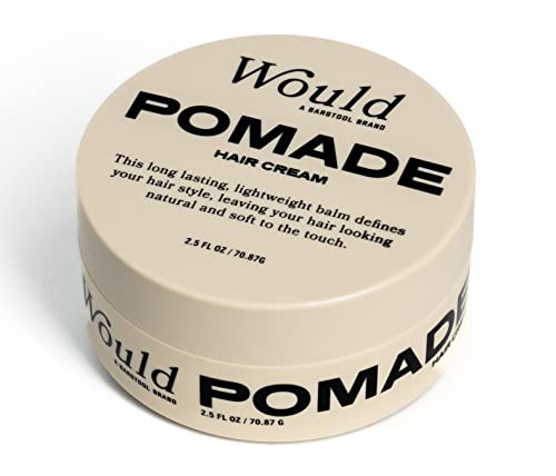 Would Pomade Hair Cream for Men - 2.5 Oz Natural Hair Styling Cream - Matte Finish, Water-Based Medium Hold, Lightweight & Flexible, Soft Touch, Flake-Free
