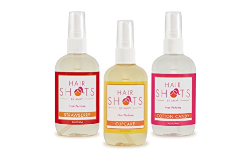 Hair Shots Heat Activated Hair Fragrance Sugar Crush Bundle 3 Items: Strawberry, Cupcake, Cotton Candy