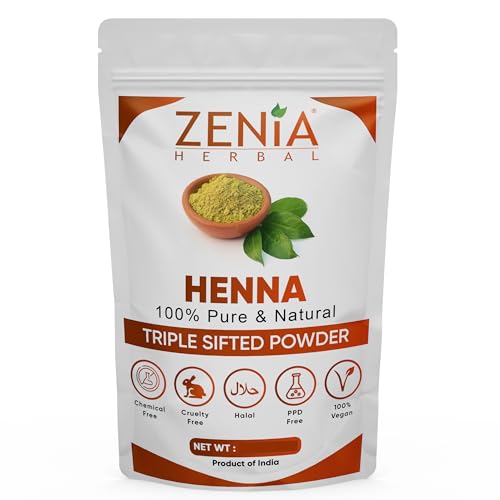 Zenia 100% Pure & Natural Henna Powder (Lawsonia Inermis) | 908 grams (2 lbs) | Orange-Red Hair Color | Triple Sifted | Fresh from Rajasthan | No Chemicals, No Additives