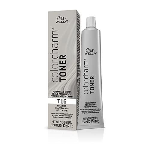 WELLA Color Charm Permanent Crème Toner, Free of Animal-Derivied Ingredients, Parabens Free, Gluten Free, T16 Polar Ice, 2 oz