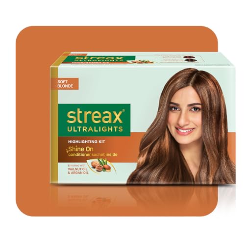 Streax Ultralights Hair Highlighting Kit Enriched with Argan & Walnut Oil - Soft Blonde - 2.10 fl Oz (60gr.)