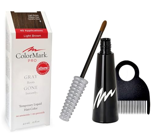 ColorMark PRO Liquid Gray Root Touch Up Wand Applicator, Real Hair Color - Light Brown