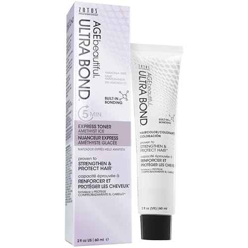 ULTRA BOND 5-Minute Express Toner | Strengthens & Protects, 2X Shinier Hair | Builds Bonds w/Arginine | For Cool Violet-Blonde Results | Amethyst Ice | 2 Fl Oz