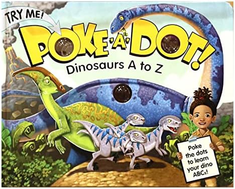 Melissa & Doug Children's Book - Poke-A-Dot: Dinosaurs A to Z (Board Book with Buttons to Pop) - Dinosaur Pop It Book, Push Pop Book For Toddlers And Kids Ages 3+