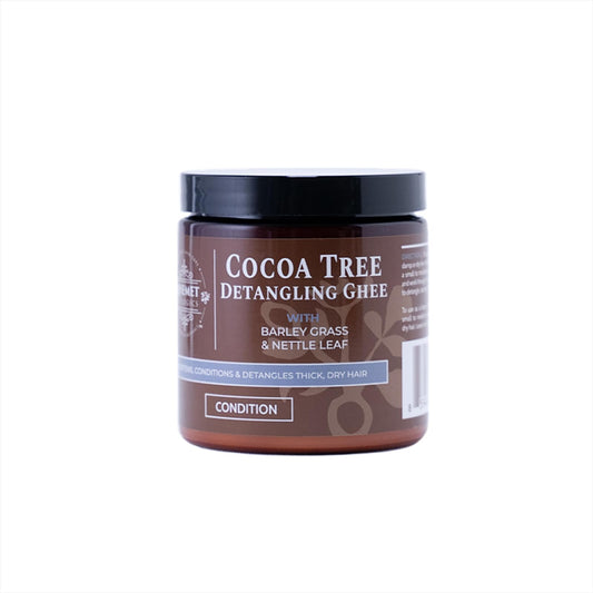 Qhemet Biologics Cocoa Tree Detangling Ghee - Softening Detangler Ideal for High Porosity 4C-3C Hair - Makes Combing Easier & Restores Pliability, Elasticity & Softness to Dry, Matted Hair (9 oz)