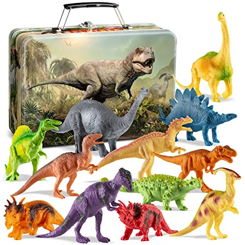 7" Realistic Dinosaur Figures with Storage Box