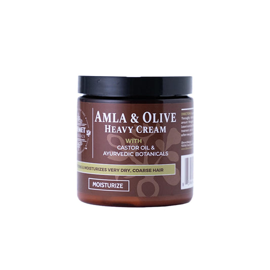 Qhemet Biologics Amla & Olive Heavy Cream - Moisturizing Balm for Extremely Dry & 4C Hair - Adds Soft, Supple Moisture & Hydration to Afros, Coils, Curls, Puffs, Twists, Braids, Locs & More (8.9 oz)