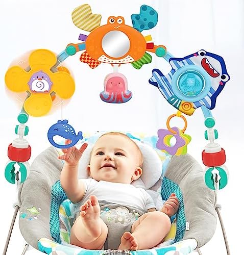 Baby Stroller Car Seat Toys: Adjustable Stroller Arch Carseat Toys Baby Infant Newborn Toys 0-3 0-6 Months - Montessori Sensory Travel Crib Bouncer Bassinet Activity Toys for Boy Girl 0 3 6 9 12 Month