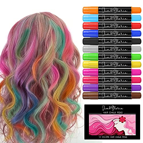 Jim&Gloria Dustless Hair Chalk For Girls, Valentines Day Gifts for Kids, Gifts for Teen Girls Trendy Stuff, Teenage Girls, Preppy Tweens Makeup Stuff Things Age 7 8 9 10 11 12 13 14 + Years Old Toy