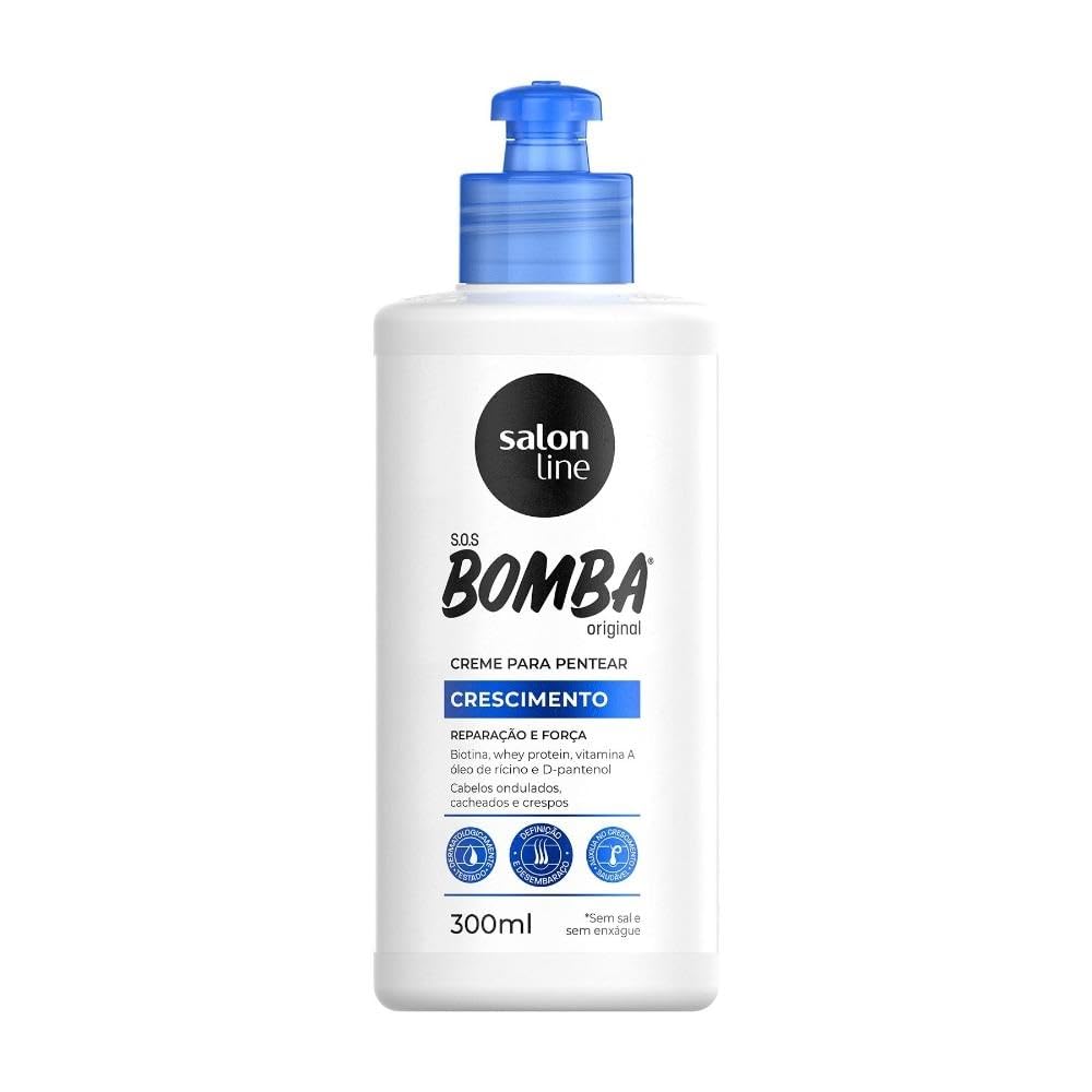 Linha Tratamento (SOS Bomba de Vitaminas) Salon Line - Creme Para Pentear Explosao De Forca 300 Ml - (Salon Line Treatment (Vitamin Bomb SOS) Collection - Power Explosion Combing Cream 10.14 Fl Oz)