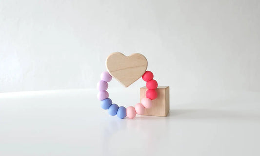 Heart Charm Wooden Teething Toy
