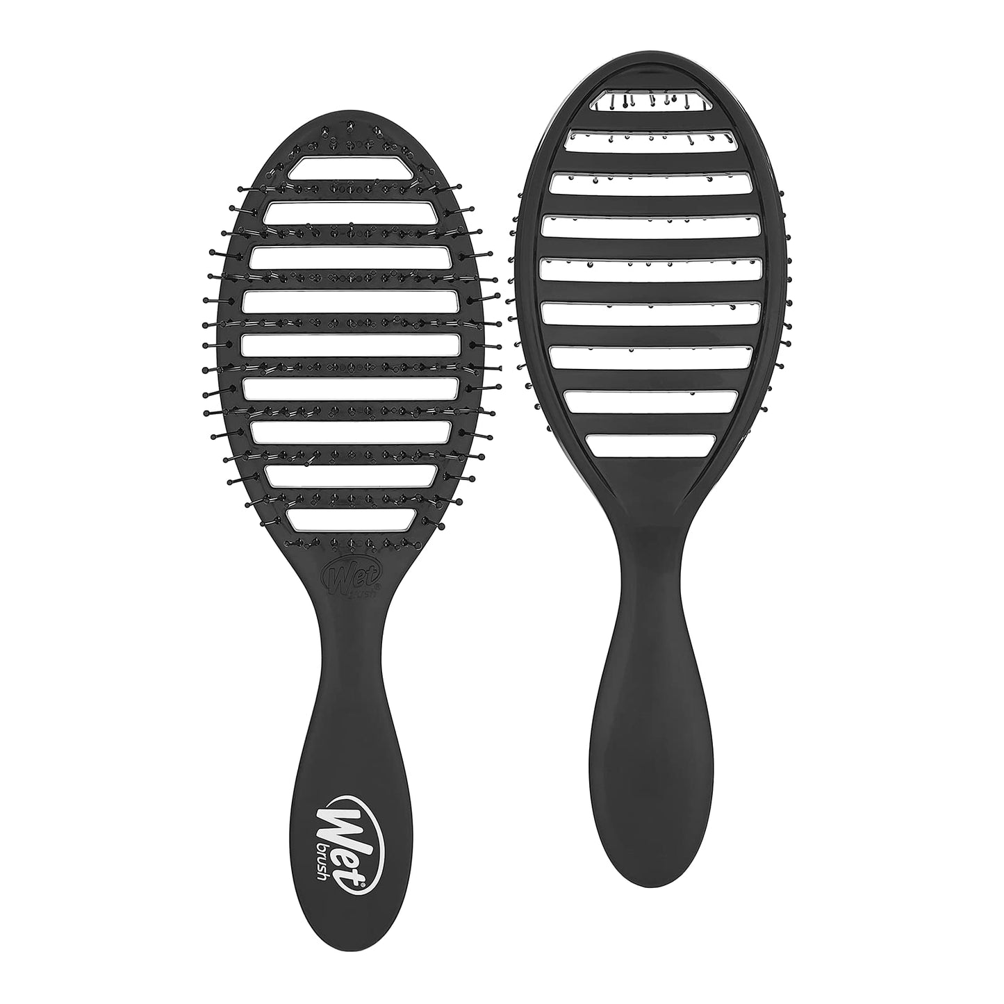 Wet-Brush Speed Dry Hair-Brush, Black - Vented Design and Ultra Soft HeatFlex Bristles Are Blow Dry Safe With Ergonomic Handle Manages Tangle and Uncontrollable Hair - Pain-Free