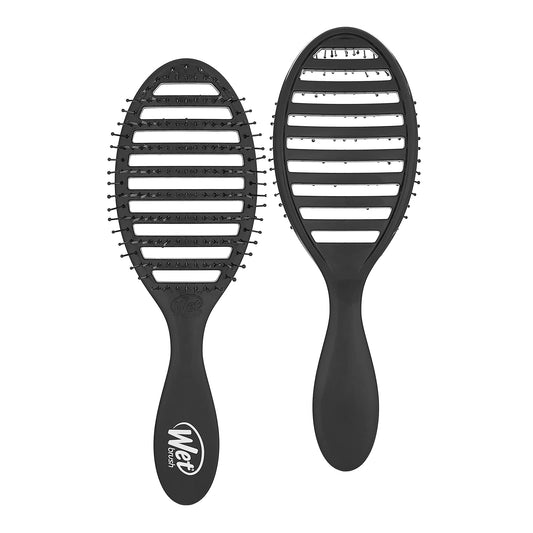 Wet-Brush Speed Dry Hair-Brush, Black - Vented Design and Ultra Soft HeatFlex Bristles Are Blow Dry Safe With Ergonomic Handle Manages Tangle and Uncontrollable Hair - Pain-Free