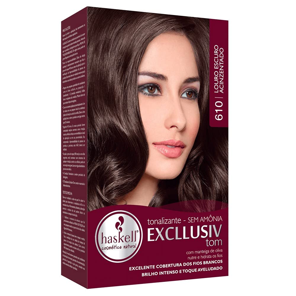 Haskell - Linha Excllusiv Tom - Louro Escuro 610 (Bisnaga 40 gr + Frasco Aplicador 60 Ml + Sache 30 Gr) - (Dark Blond 610 (Tube Net 1.4 Oz + Applicator Bottle 2 Fl Oz + Sachet Net 1 Oz))