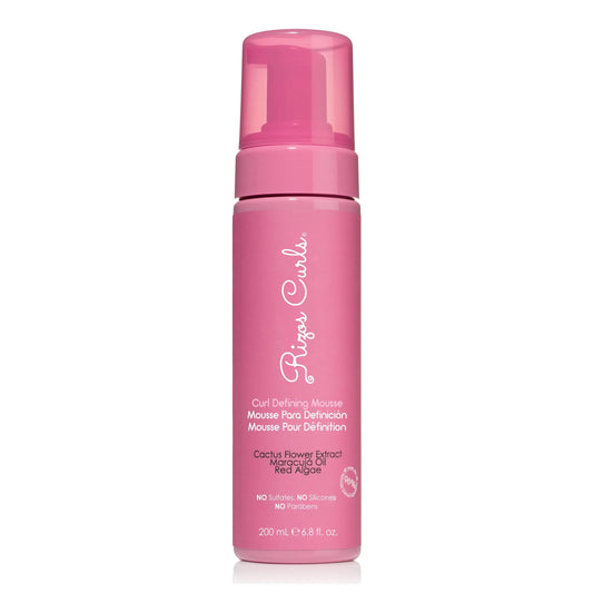 Rizos Curls Curl Defining Mousse, Hydrate & Define, Soft Hold for Volume & Definition, Frizz Free Shine with Coconut Water, Cactus Flower Extract & Maracuja Seed Oil, 6.8 oz