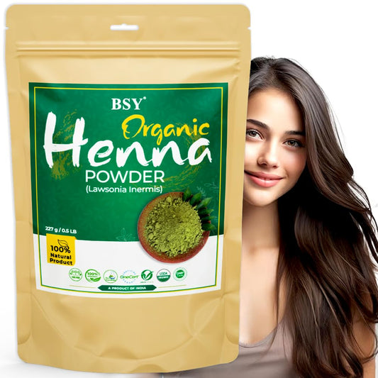 BSY Organic Henna powder for Hair colour - 227g, Natural henna powder, Mehendi Powder, Hair Care Powder