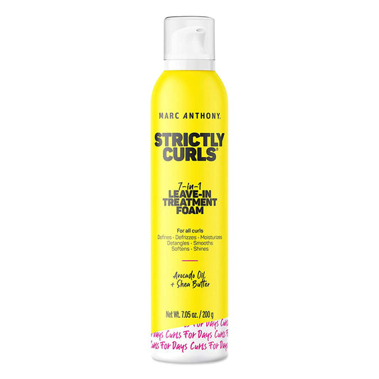 Marc Anthony Leave In Hair Treatment, Strictly Curls - 7-In-1 Treatment Foam for Curly Hair Defines, Defrizzes, Moisturizes, Detangles, Softens & Shines with Avocado Oil & Shea Butter - 7.1 Ounce