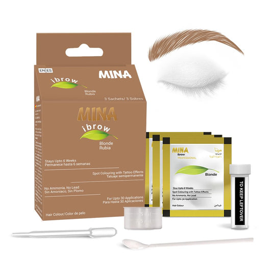 Mina ibrow Hair Color Blonde|Natural Spot coloring and Hair Tinting Powder, Water and Smudge Proof | No Ammonia, No Lead with 100% Gray Coverage Up to 30 Applications |Vegan and Cruelty free