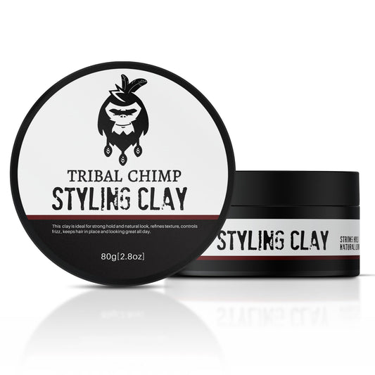 Tribal Chimp Styling Clay – Matte Clay with Citrus Scent, Hair Clay for Straight, Curly, Colored Hair, 80g