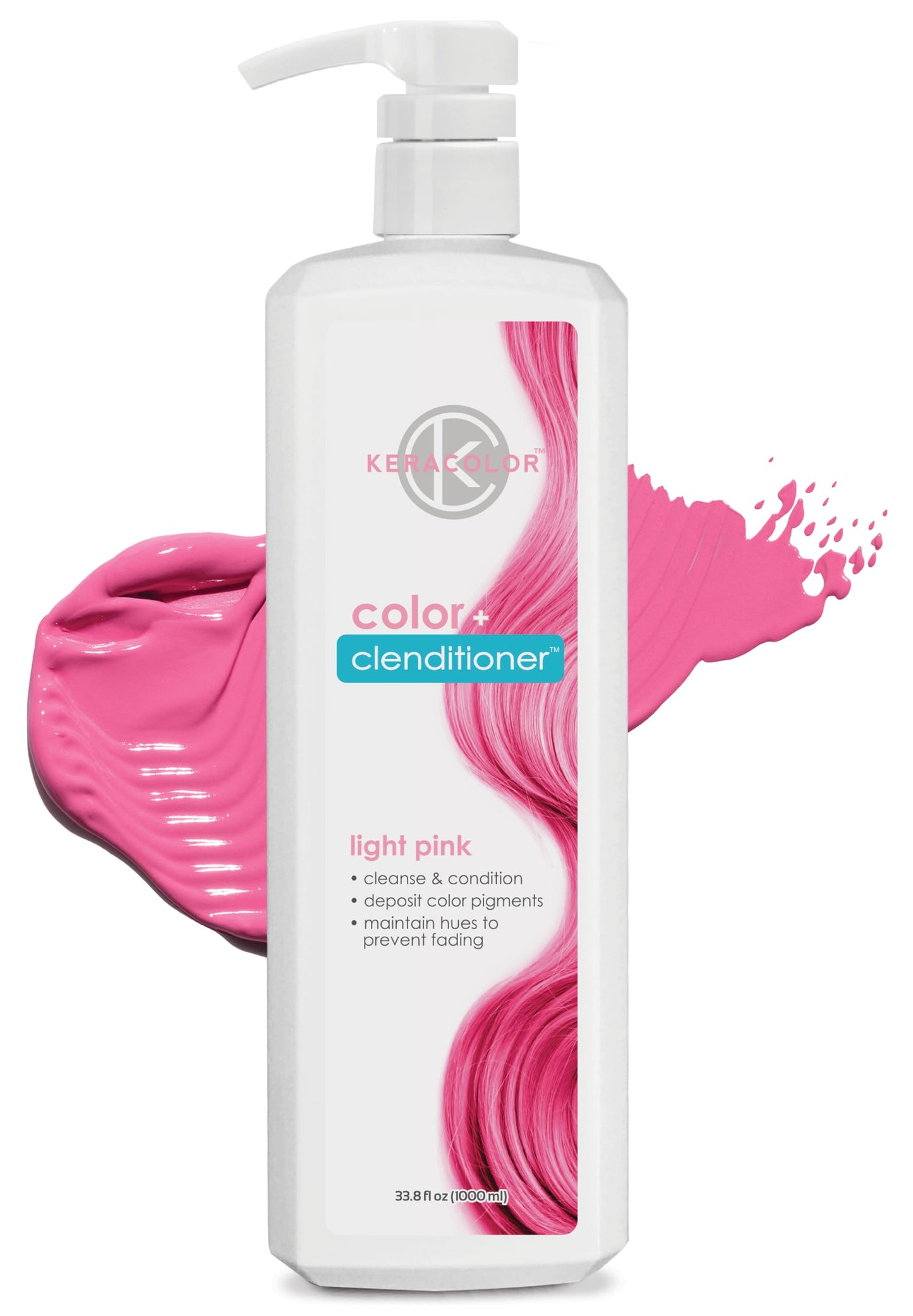 Keracolor Clenditioner LIGHT PINK Hair Dye - Semi Permanent Hair Color Depositing Conditioner, Cruelty-free, 33.8 Fl. Oz.