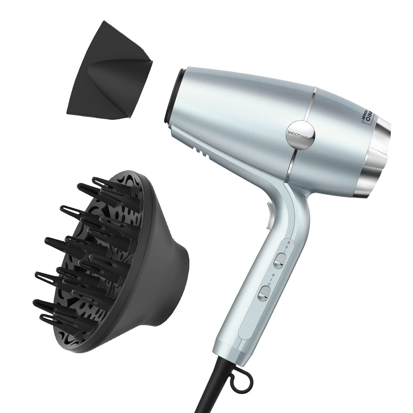 INFINITIPRO BY CONAIR SmoothWrap Hair Dryer - 1875W Hair Dryer with Diffuser - Blow Dryer for Less Frizz, More Volume and Body, with Advanced Plasma and Ceramic Technology - Mint