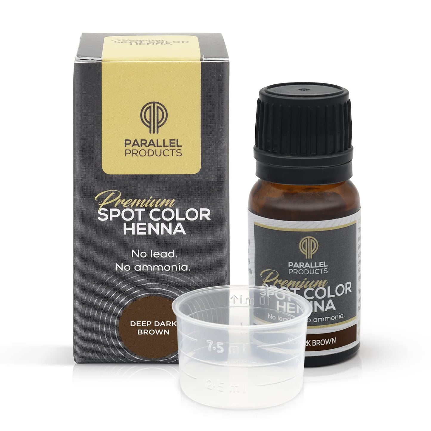 Parallel Products Spot Color Henna Kit - Henna Hair Dye - 3 grams - Tint for Professional Spot Coloring - With Mixing Dish - Covers Grey Hair - Root Touch Up (Deep Dark Brown)
