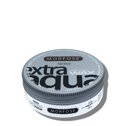 Morfose Extra Aqua Hair Gel Wax with Shiny and Flexible Level 2 Hold, Manage Flyaways, Braids, and Curls, Professional Hair Styling for Women and Men, Chewing Gum Scent, 5.92 fl. oz, (extra aqua)
