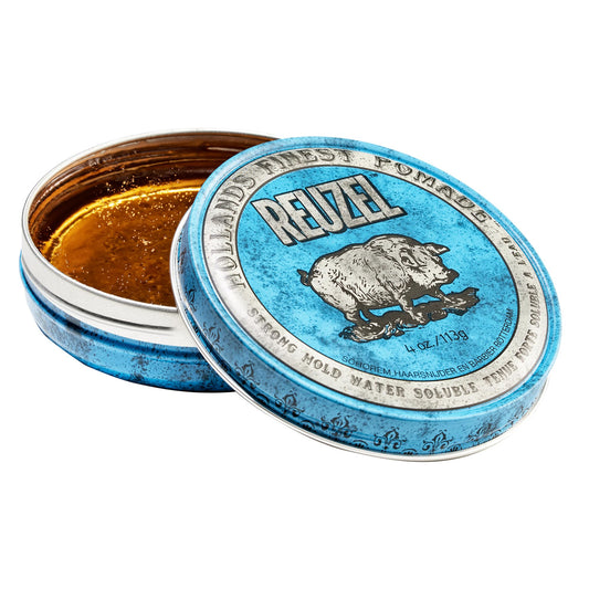 REUZEL Blue Pomade, Strong Hold, Water Soluble, Vanilla Wood, 4 Oz