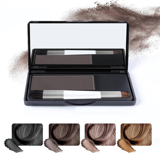 Kilomets Root Touch Up - Root Cover Up - Gray Hair Coverage Touch Up Powder- Hair Powder Waterproof, Sweatproof with Brush- Conceals Hair Loss Fibers Thinning Hair for Women & Men, Dark Brown
