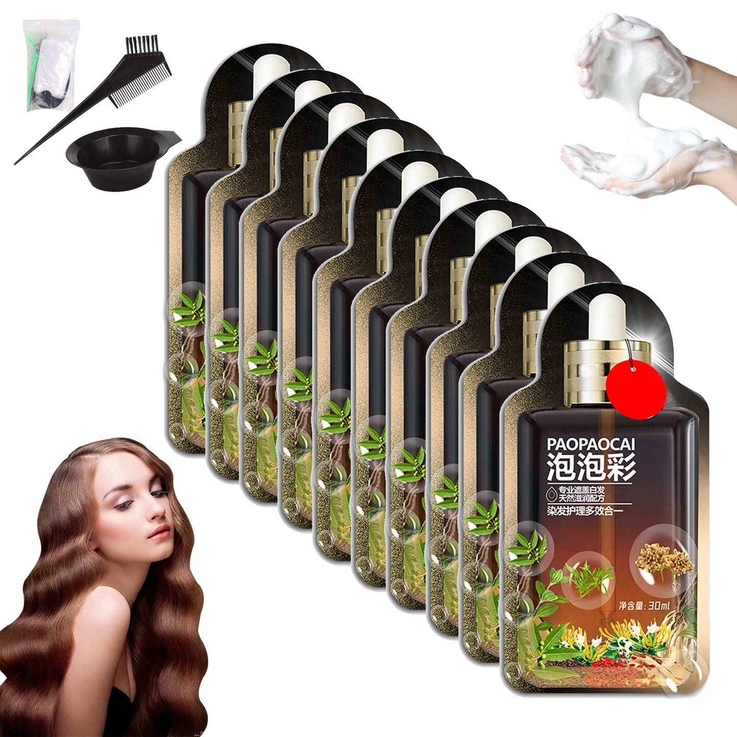 Satywig - Satywig Hair Color, Satywig Plant Based Hair Dye, Plant Extract Non-damage Hair Dye Cream, Hair Dye Cream Plant Hair Color Shampoo Plant, Paopaocai Fruit Hair Dye (Brown Black)