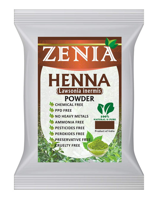 Zenia 100% Pure & Natural Henna Powder (Lawsonia Inermis) | 454 grams (1 lb) | Orange-Red Hair Color | Triple Sifted | Fresh from Rajasthan | No Chemicals, No Additives