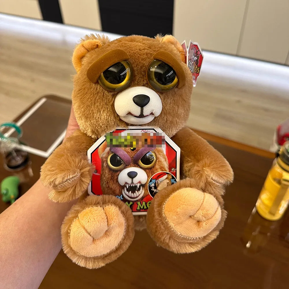 Feisty Pet Funny Face-Changing Bear & Dragon: Soft Toys for Children - Stuffed Plush Angry Animals Dolls, Including Panda - Perfect Xmas Gift for Kids, 20cm