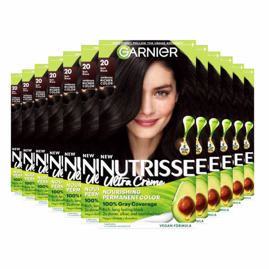 Garnier Nutrisse Nourishing Color Creme - Soft Black (20) - 12 Pack