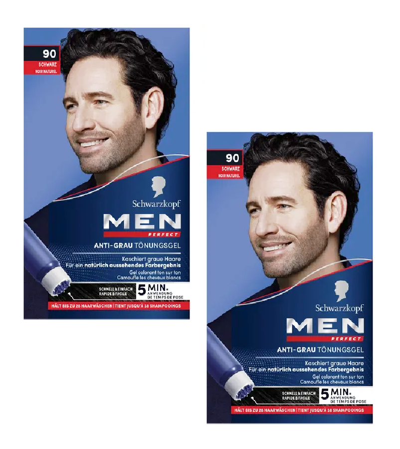 2xPacks Schwarzkopf MEN PERFECT Anti-Gray Hair Color Gel - 7 Color Varieties